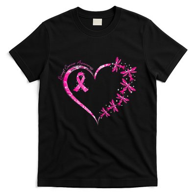 In October We Wear Pink Breast Cancer Awareness Dragonfly T-Shirt