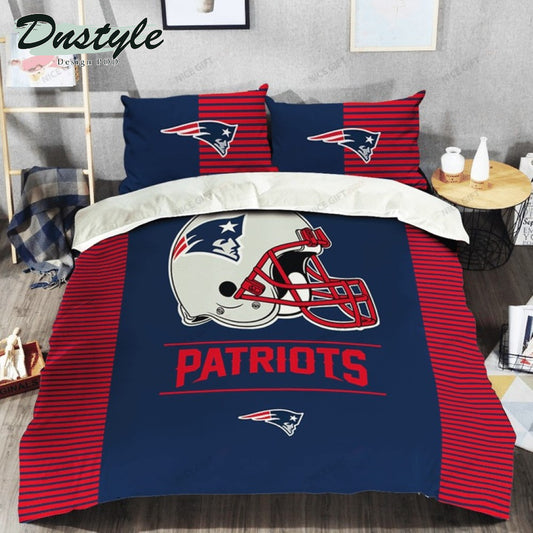 NFL New England Patriots Dark Blue Red Logo Bedding Set