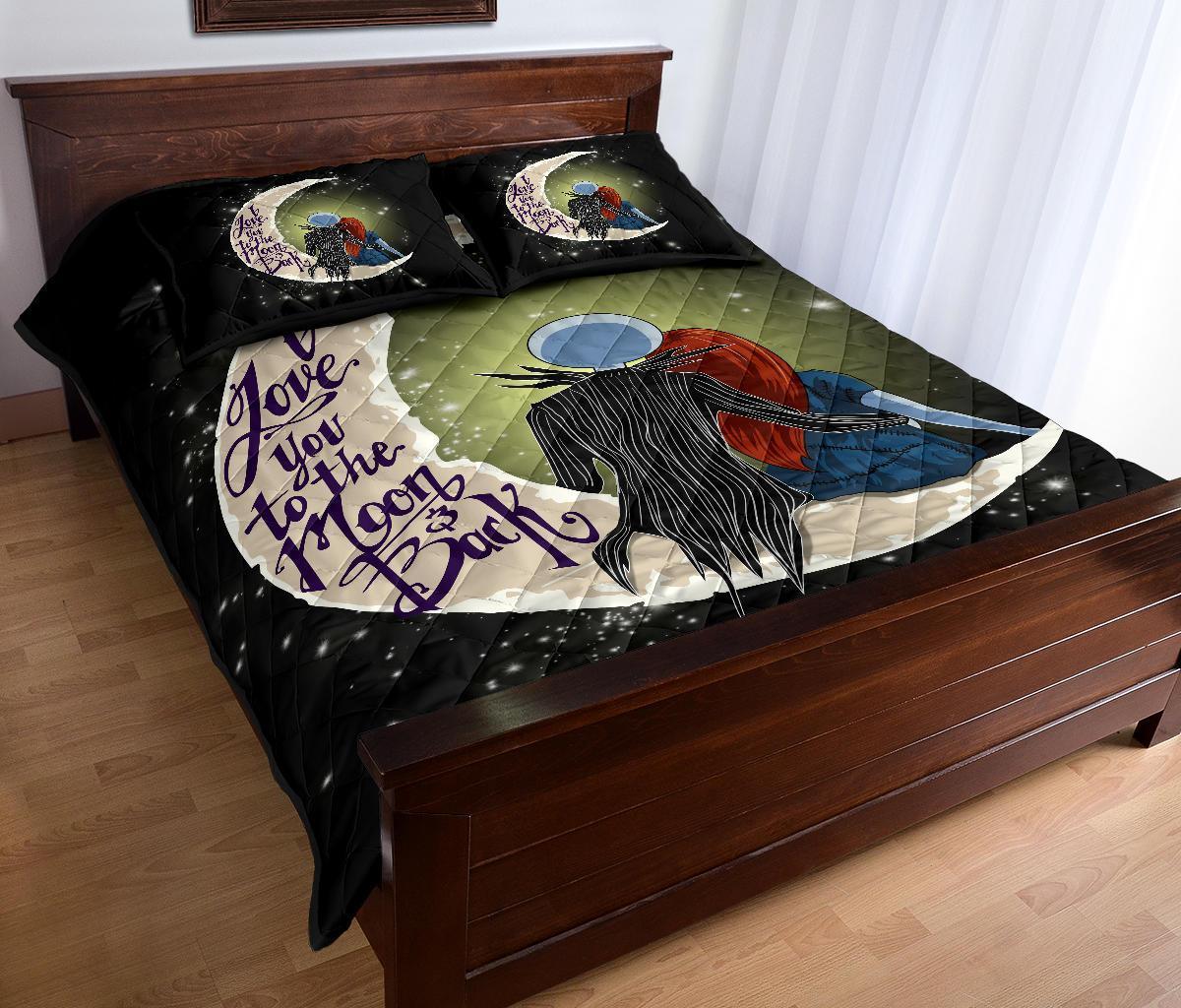 Personalized Jack and Sally Nightmare Before Christmas 3-pc Quilt Bedding Set
