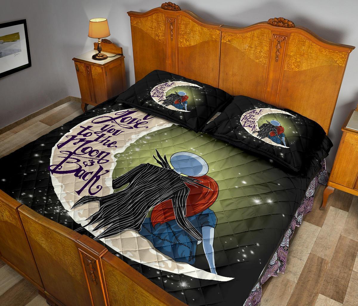 Personalized Jack and Sally Nightmare Before Christmas 3-pc Quilt Bedding Set