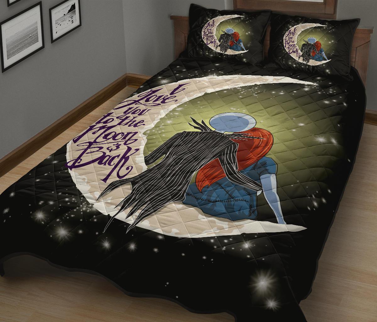 Personalized Jack and Sally Nightmare Before Christmas 3-pc Quilt Bedding Set