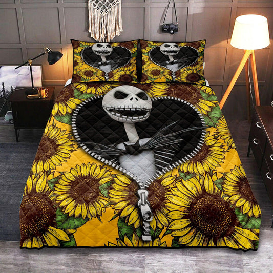 Personalized Nightmare Before Christmas Jack Skellington  3-pc Quilt Bedding Set
