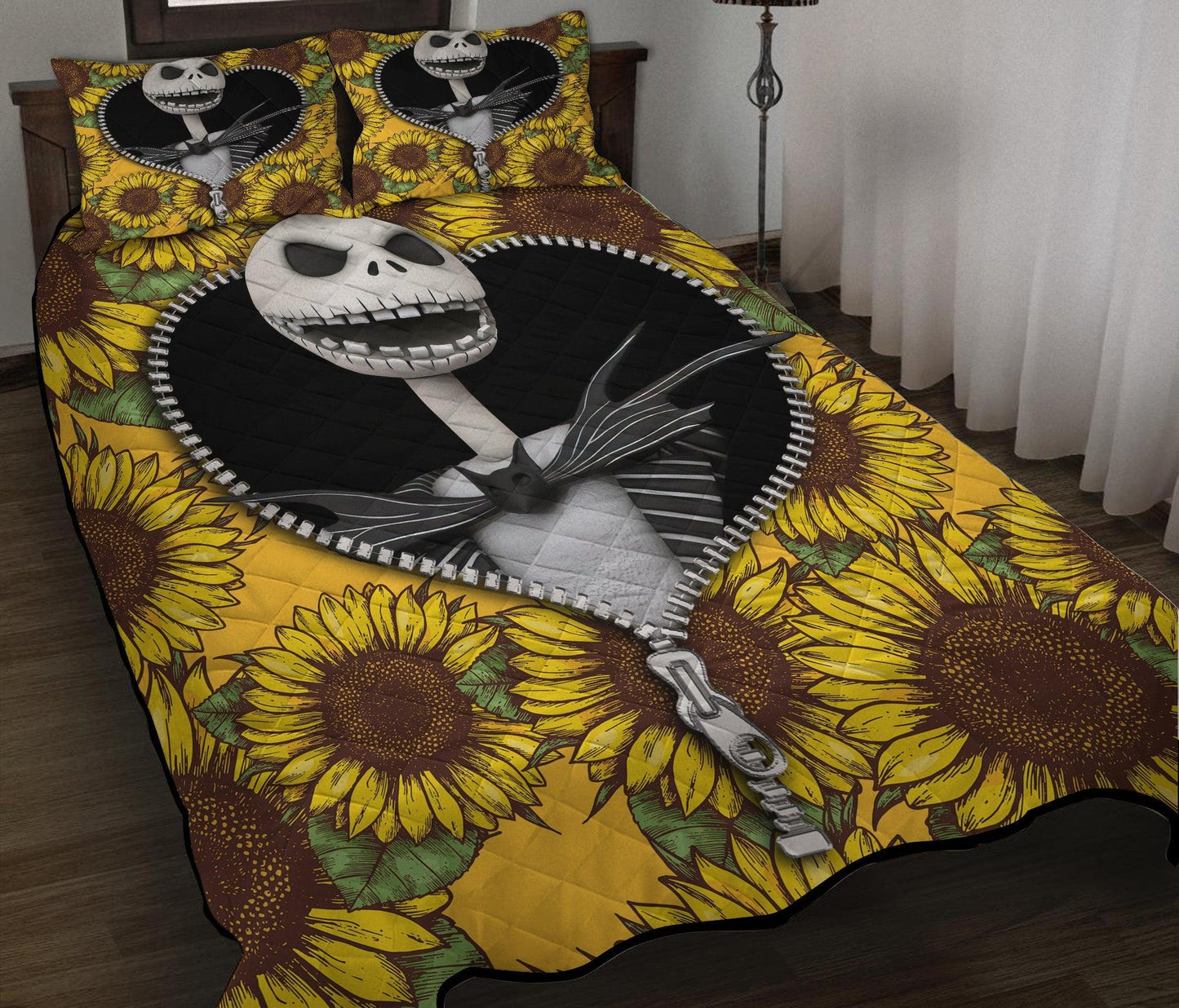 Personalized Nightmare Before Christmas Jack Skellington  3-pc Quilt Bedding Set
