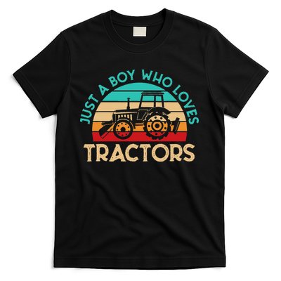Just A Who Loves Tractors Farmer T-Shirt