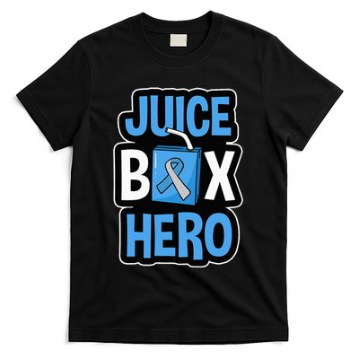 Juice Box Hero Diabetes Blue Ribbon Diabetic Ketoacidosis DM T-Shirt