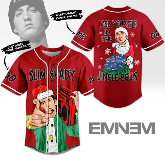 Jingle Bells The Slim Shady Eminem Custom Baseball Jersey