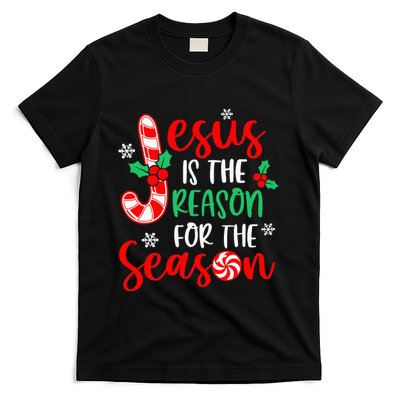 Jesus Is The Reason For The Season Xmas Candy Cane T-Shirt