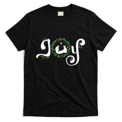 Joy Nativity Christmas Jesus Manger Christian Christmas T-Shirt
