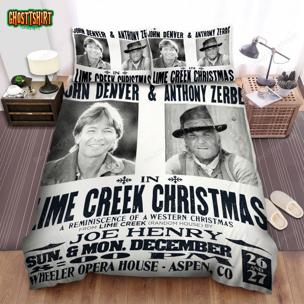 John Denver Album Lime Creek Christmas Bed Sheets Duvet Cover Bedding Set