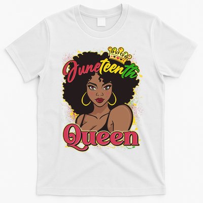 Juneteenth Queen Black African American Woman Afro T-Shirt