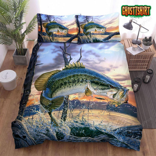 Jumping Fish And Tree Wallpaper Bed Sheets Spread Duvet Cover Bedding Set