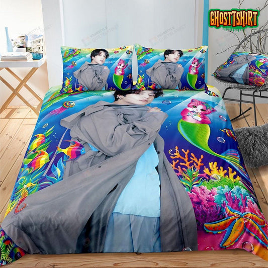 Jungkook BTS Kpop Boygroup With Ocean Background Bedding Set