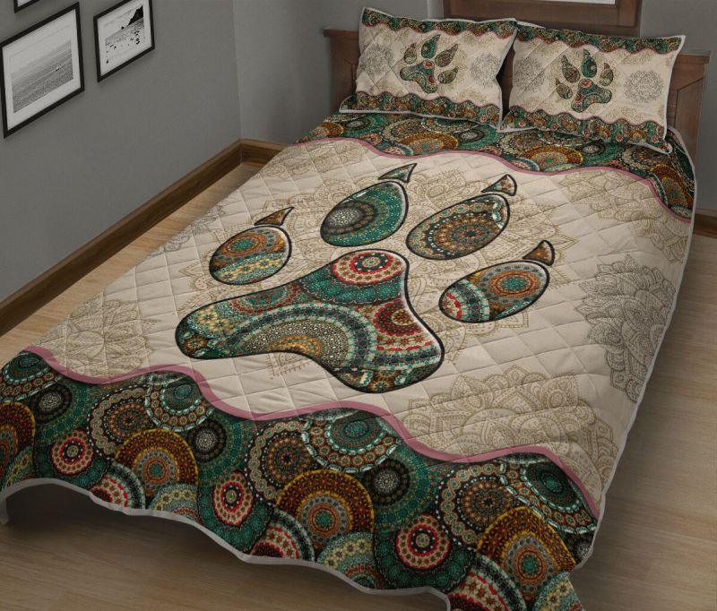 Cat Vintage Mandala Quilt Bedding Set