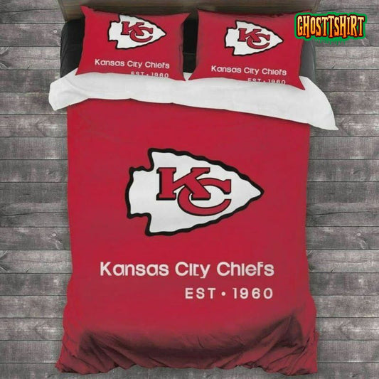 Kansas City Chiefs Fans NFL Team Duvet Cover Quilt Cover Pillowcase Bedding Set