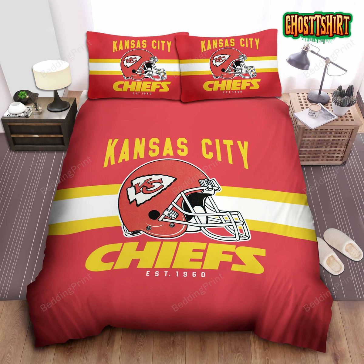 Kansas City Chiefs Nfl Team Duvet Cover Quilt Cover Pillowcase Bedding Set
