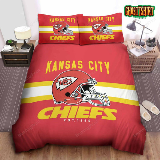 Kansas City Chiefs Nfl Team Duvet Cover Quilt Cover Pillowcase Bedding Set