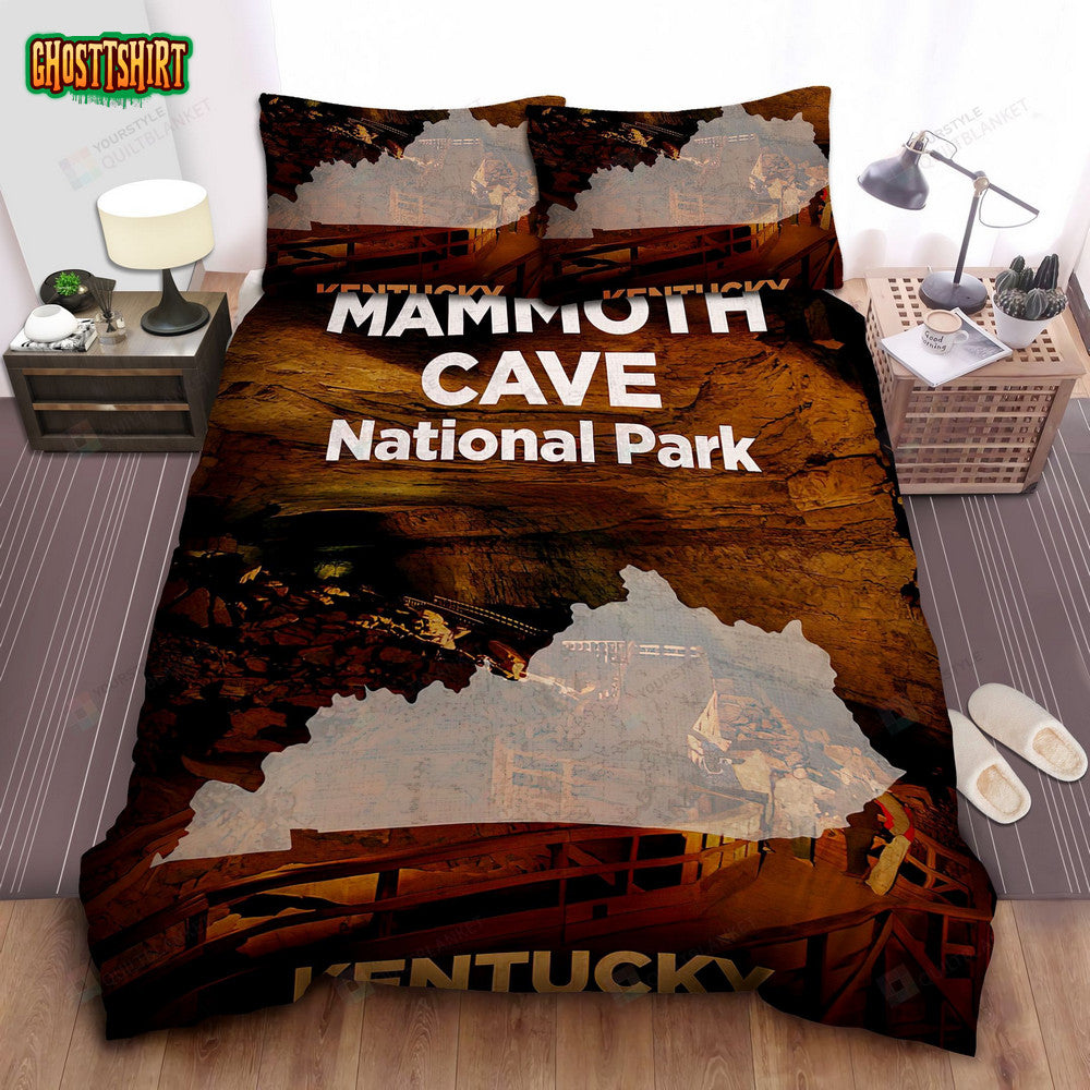 Kentucky Mammoth Cave National Park Poster Bed Sheets Spread Comforter Duvet Cover Bedding Set