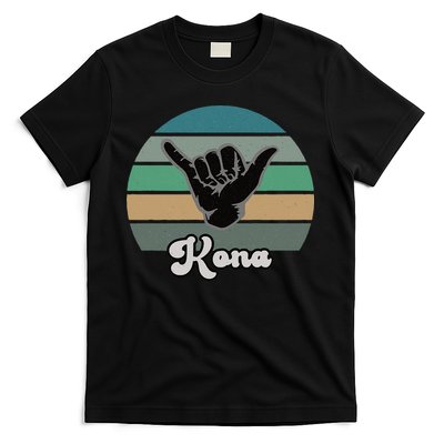 Kona Hawaii HI Retro Shaka Vintage Surfer Surfing Hang Loose T-Shirt