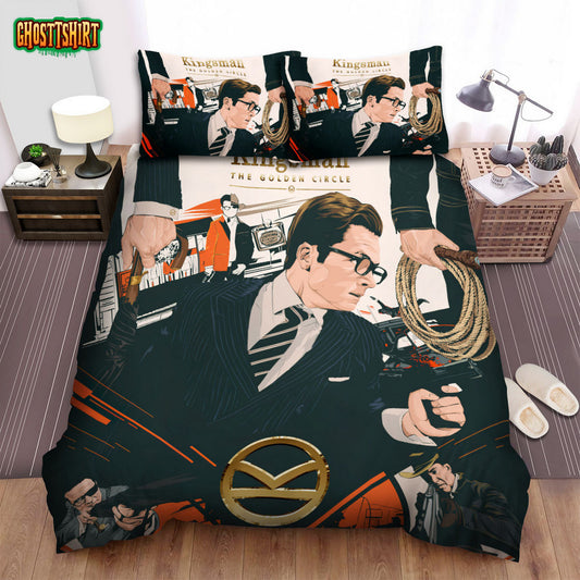 Kingsman The Golden Circle Movie Poster I Bed Sheets Spread Comforter Duvet Cover Bedding Set