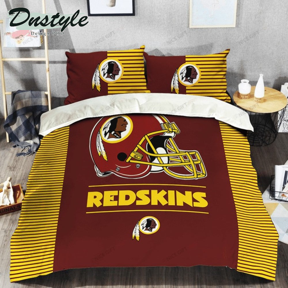 NFL Washington Redskins Brown Golden Stripes Bedding Set