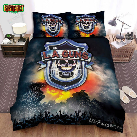 L.A. Guns Band Live In Concert Album Cover Bed Sheets Spread Comforter Duvet Cover Bedding Set