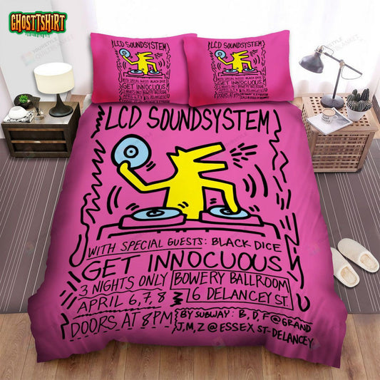 Lcd Soundsystem Band Get Innocuous Bed Sheets Spread Comforter Duvet Cover Bedding Set