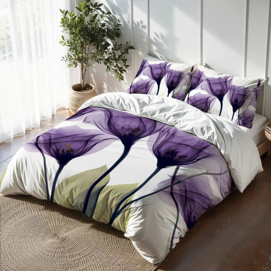 Gentian Hope Duvet Cover Bedding Set | Personalized 3-pc Duvet Cover With Pillowcases