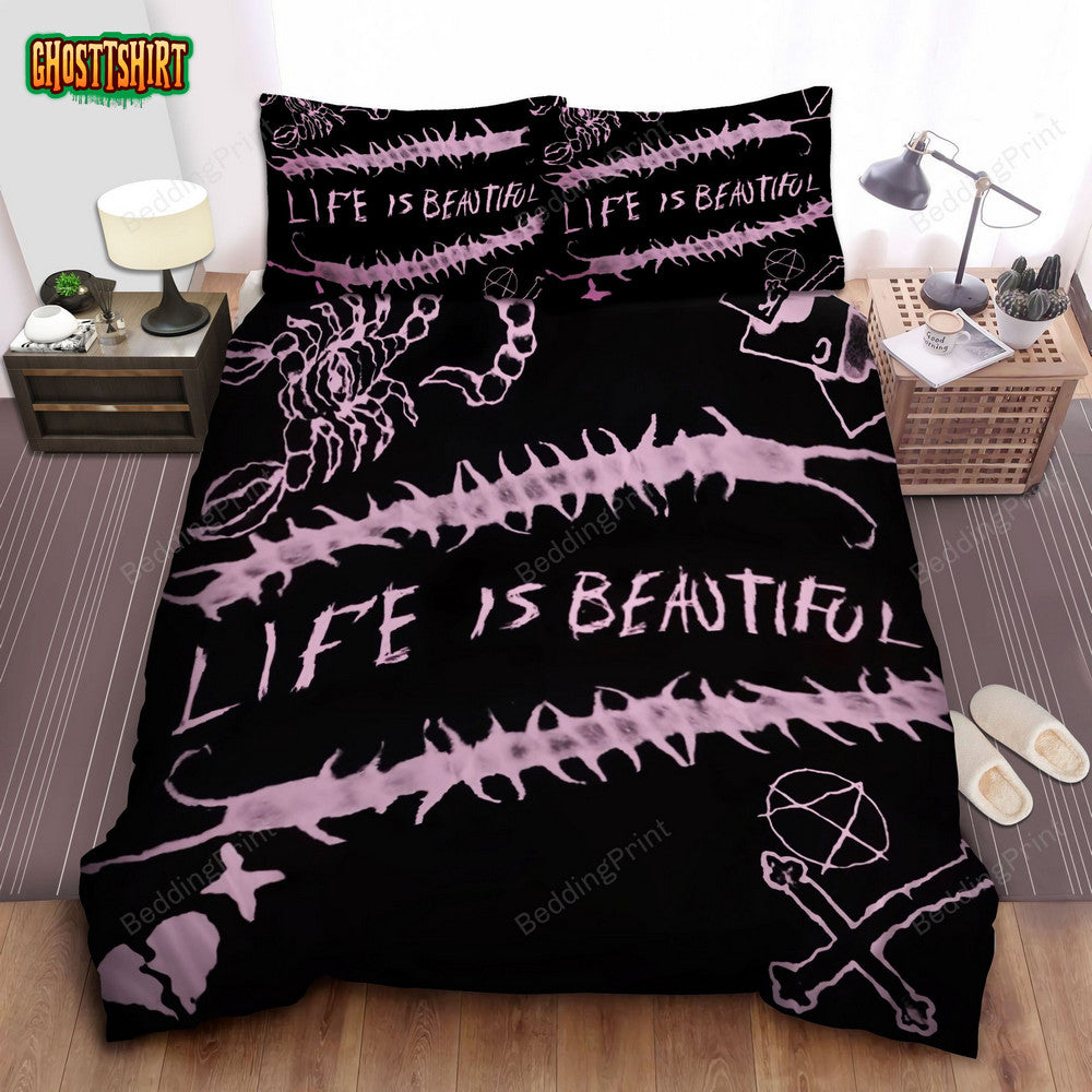 Lil Peep Life Is Beautiful Album Cover Bed Sheets Duvet Cover Bedding Set