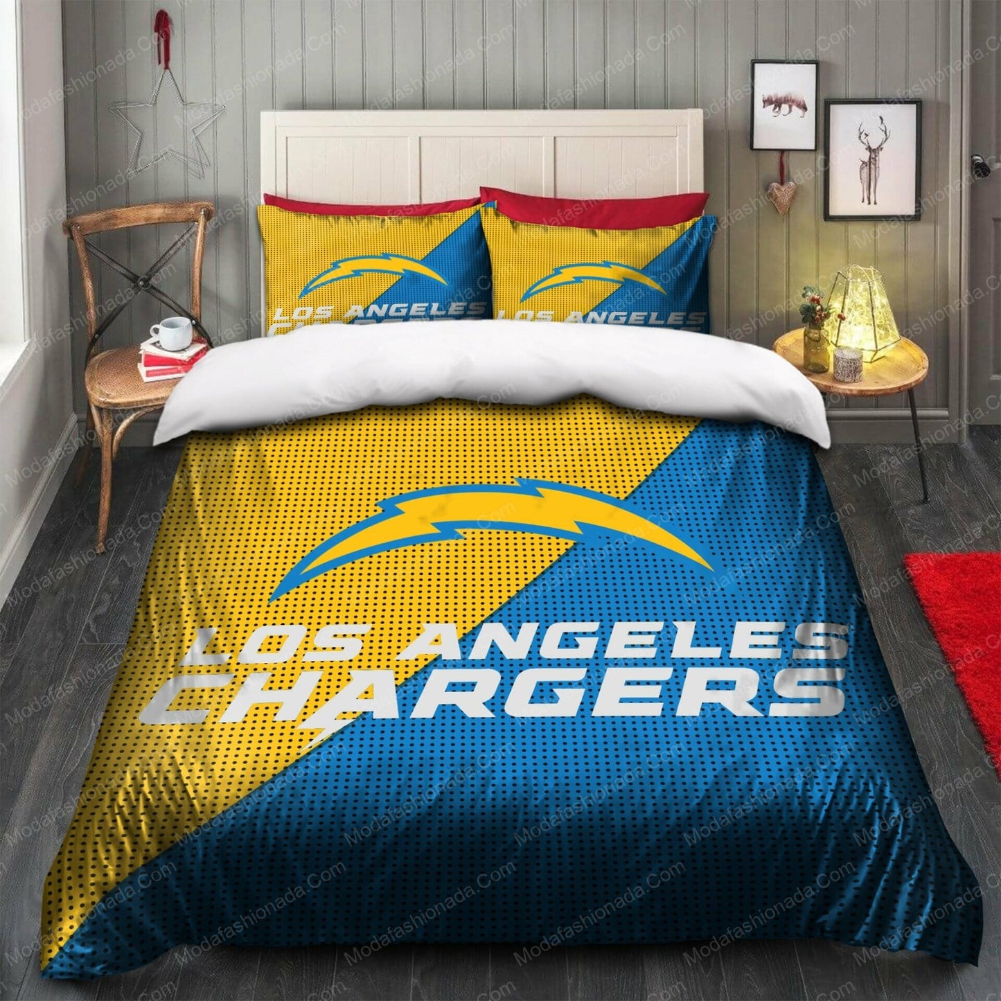 NFL Los Angeles Chargers Gold Blue Bedding Set