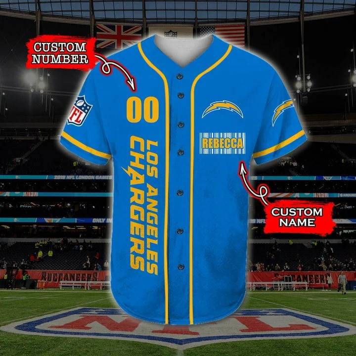 Los Angeles Chargers Personalized Baseball Jersey Fan Gifts - lylyprint.com