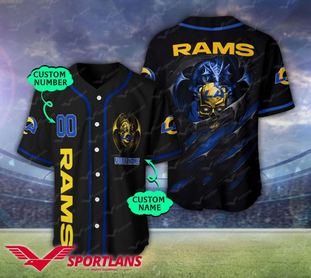 Los Angeles Rams Personalized Baseball Jersey - lylyprint.com