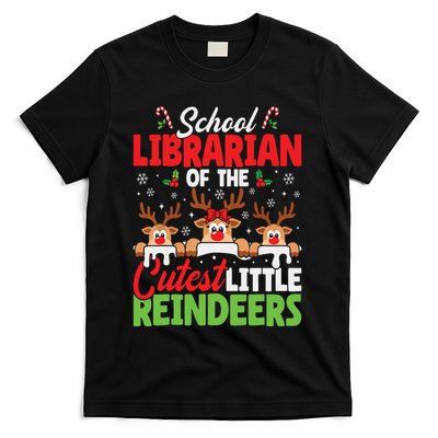 Librarian Of The Cutest Reindeers Christmas School Librarian T-Shirt
