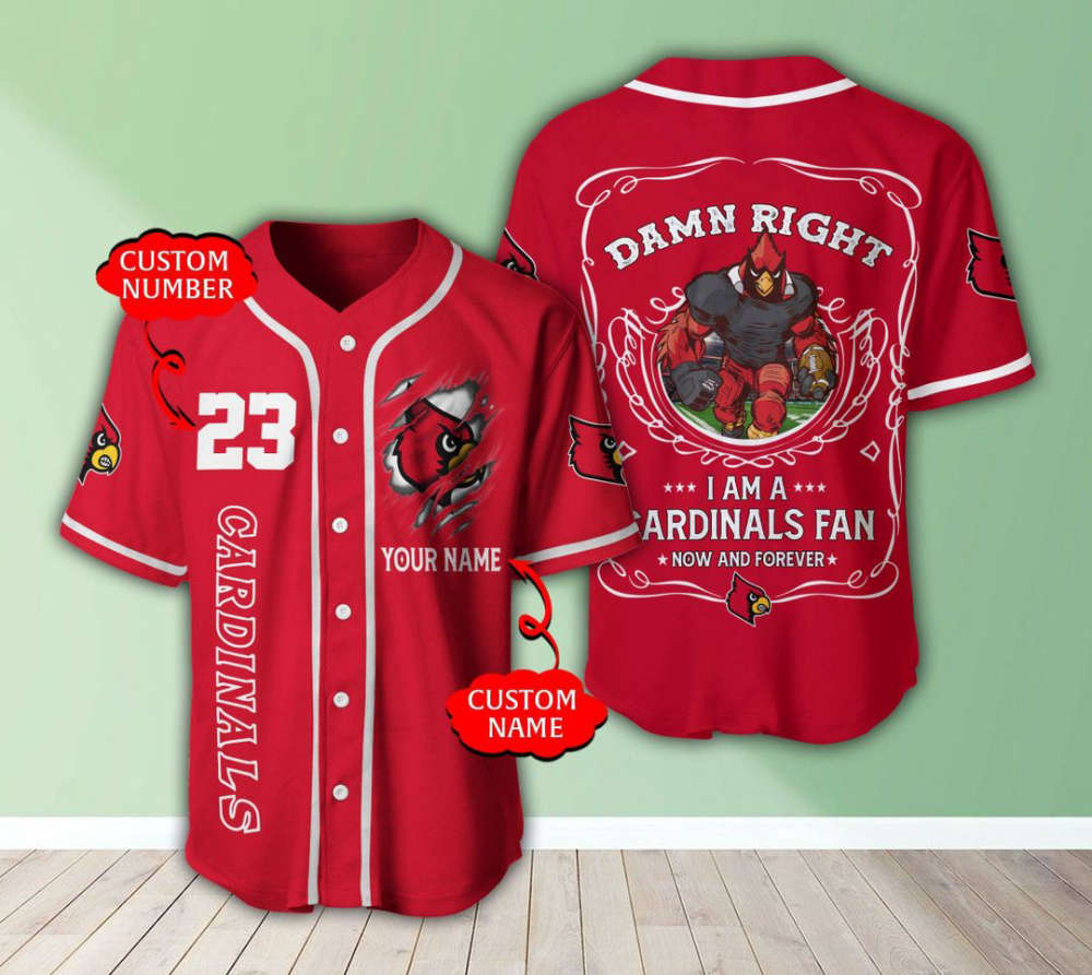 Louisville Cardinals Personalized Baseball Jersey Fan Gifts - lylyprint.com