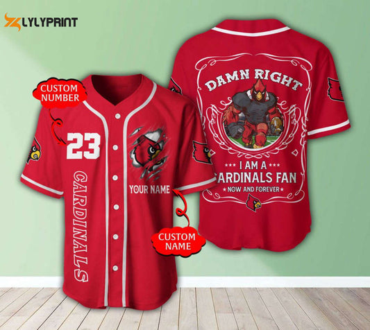 Louisville Cardinals Personalized Baseball Jersey Fan Gifts - lylyprint.com