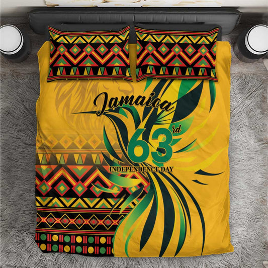 Black Jamaican Independence Day 1962 Bedding Set Jumieka Streamertail Reggae Pattern LT01