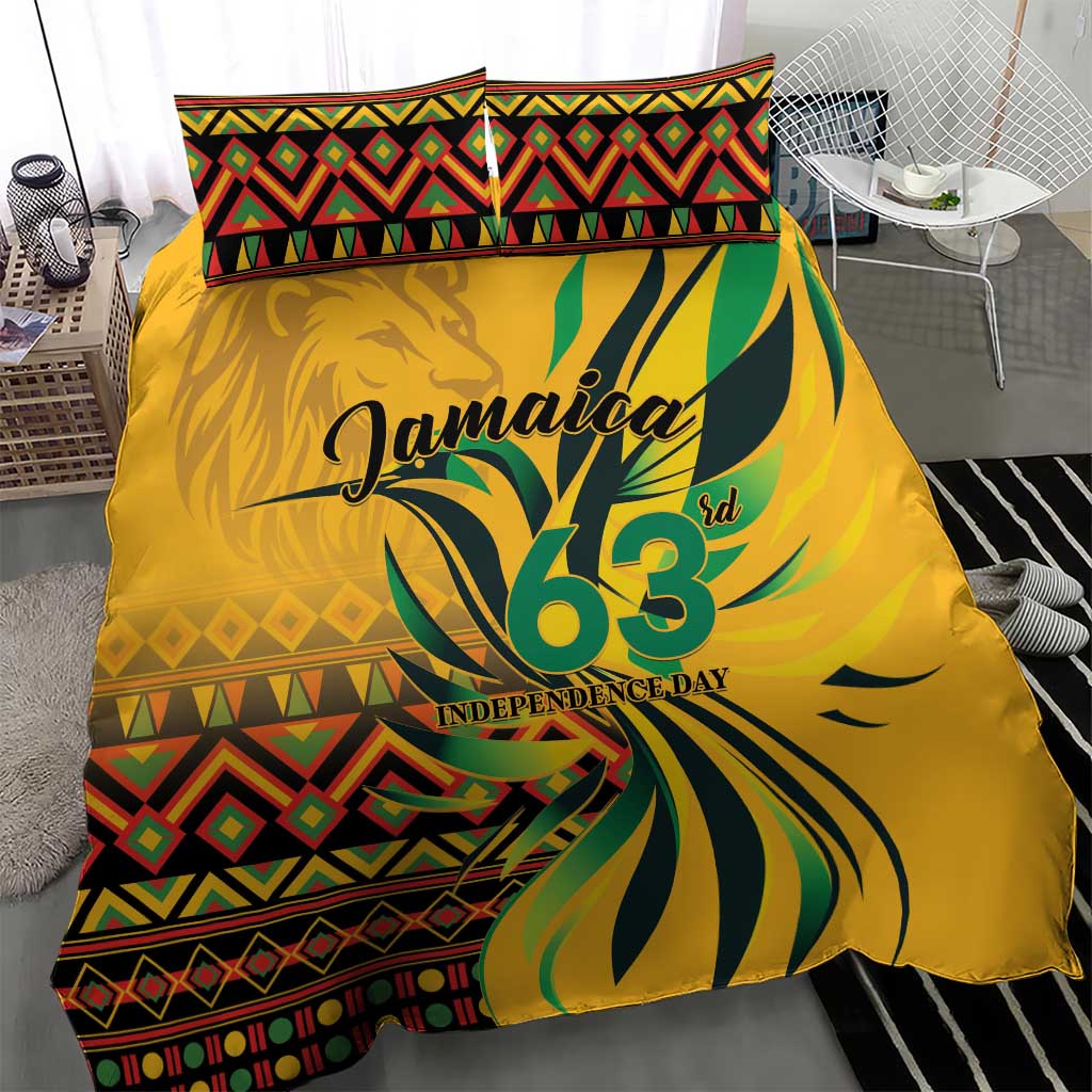 Black Jamaican Independence Day 1962 Bedding Set Jumieka Streamertail Reggae Pattern LT01