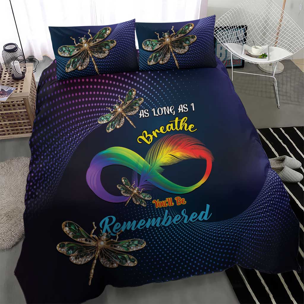 As Long As I Breathe You'll Be Remembered Bedding Set Luxury Dragonfly - Feather Infinity LT01