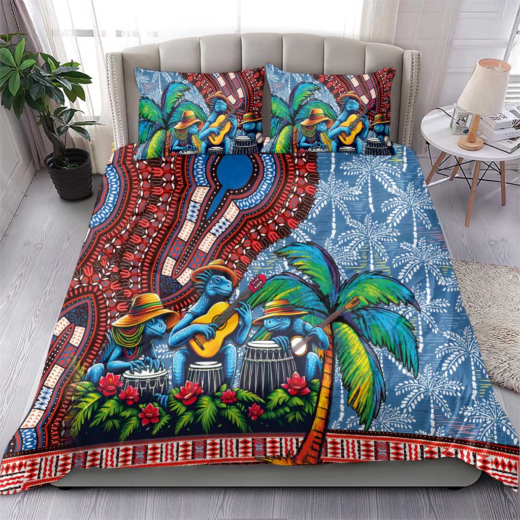 Afro-Caribbean Bedding Set African Dashiki Style with Caribbean Music with Blue Iguanas LT03