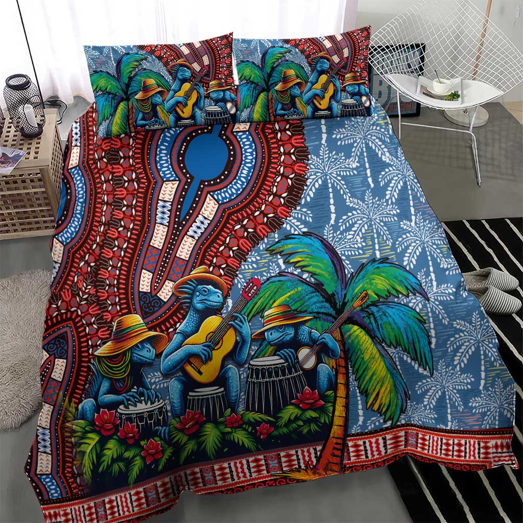 Afro-Caribbean Bedding Set African Dashiki Style with Caribbean Music with Blue Iguanas LT03
