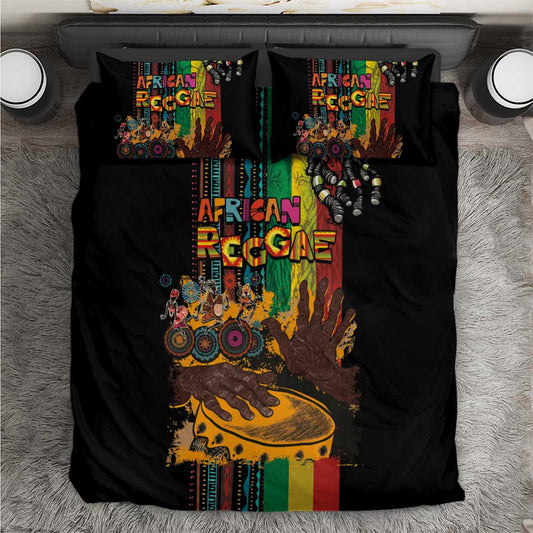 Afro-Caribbean Bedding Set African and Reggae Art Music LT03