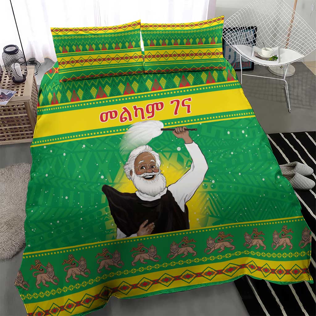 Afro Ethiopia Christmas Bedding Set Melkam Gena Yegena Abat LT05