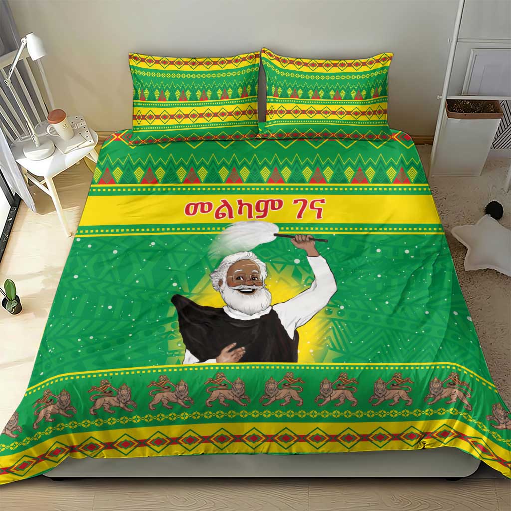 Afro Ethiopia Christmas Bedding Set Melkam Gena Yegena Abat LT05