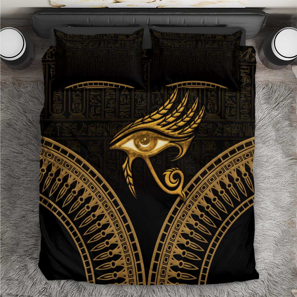 Ancient Egypt Gold Intricate Bedding Set Eye of Horus LT7