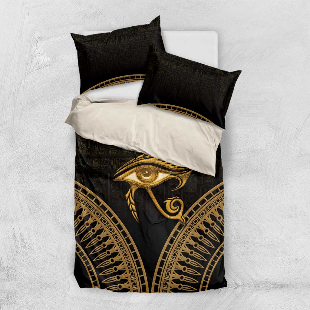 Ancient Egypt Gold Intricate Bedding Set Eye of Horus LT7