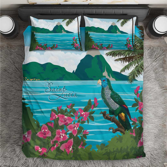 Afro-Saint Lucians Bedding Set Pitons Landscape LT7