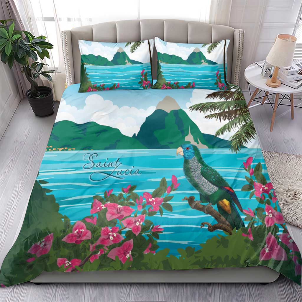 Afro-Saint Lucians Bedding Set Pitons Landscape LT7