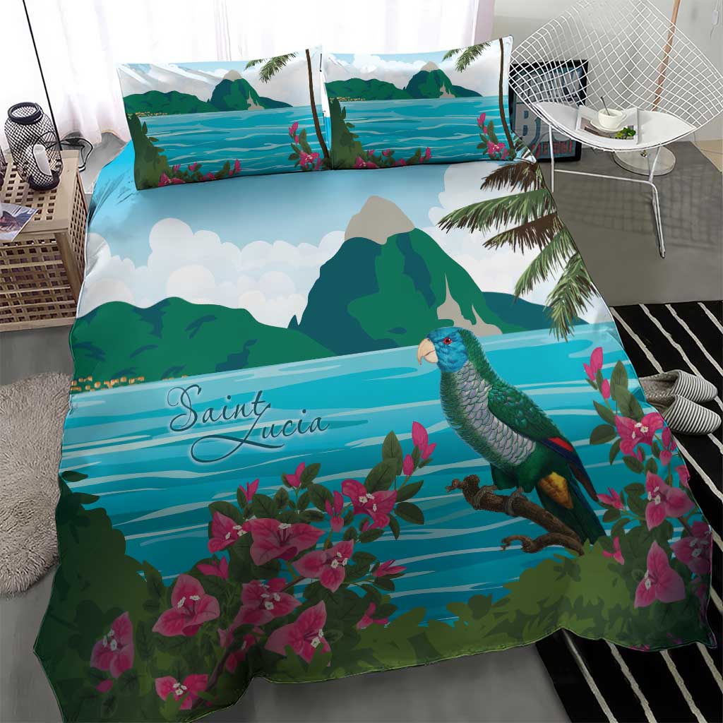Afro-Saint Lucians Bedding Set Pitons Landscape LT7