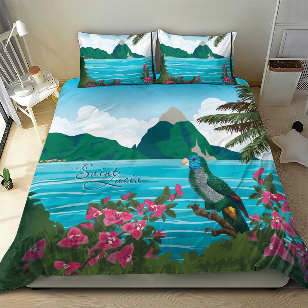 Afro-Saint Lucians Bedding Set Pitons Landscape LT7