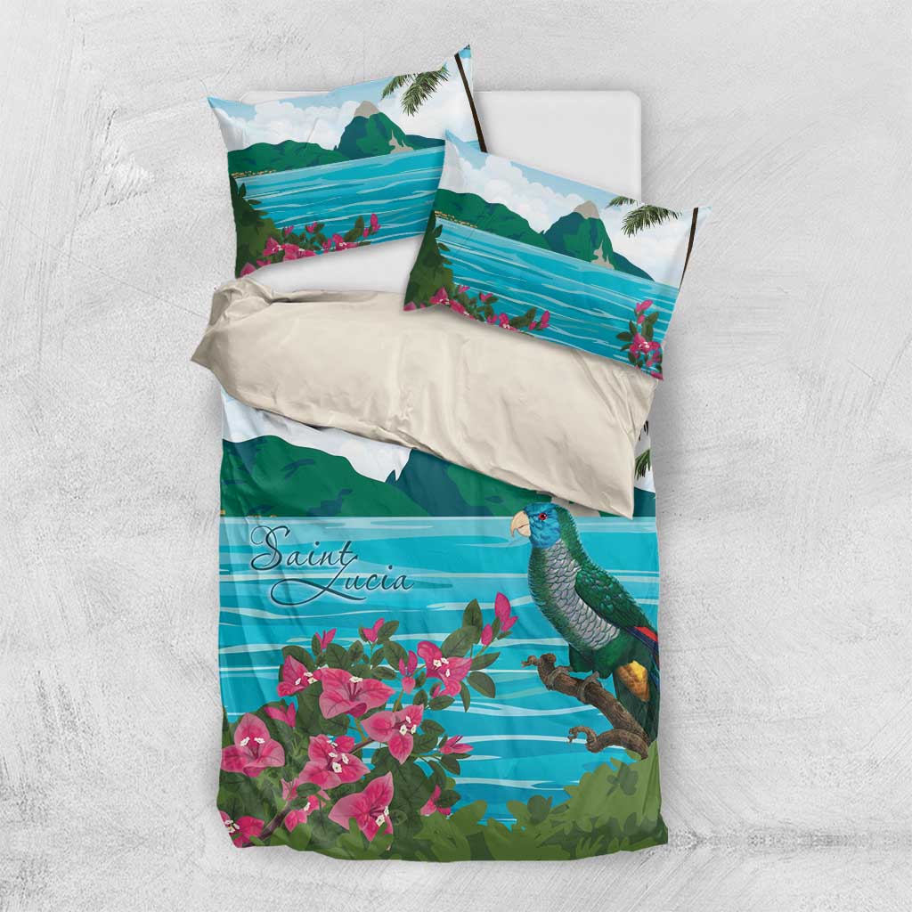 Afro-Saint Lucians Bedding Set Pitons Landscape LT7