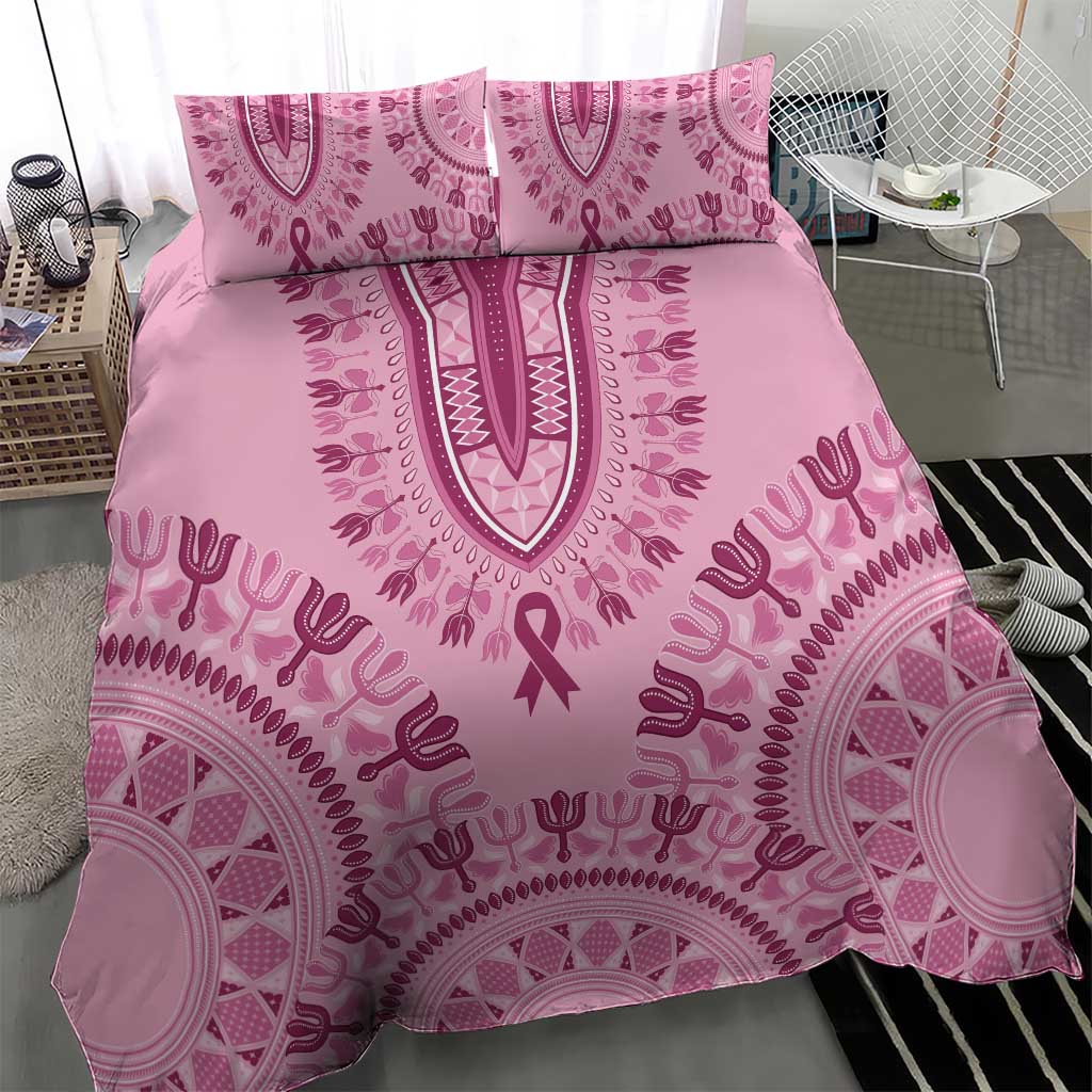 Afro Breast Cancer Awareness Dashiki Bedding Set Glamorous Pink LT7